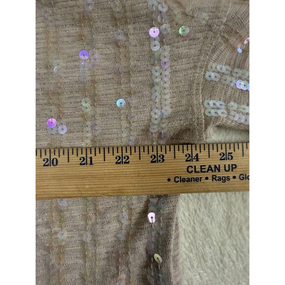 Free People Dusty Pink Sequin Oversized Sweater Small Boho‎ Fairy Cottage - Picture 7 of 9